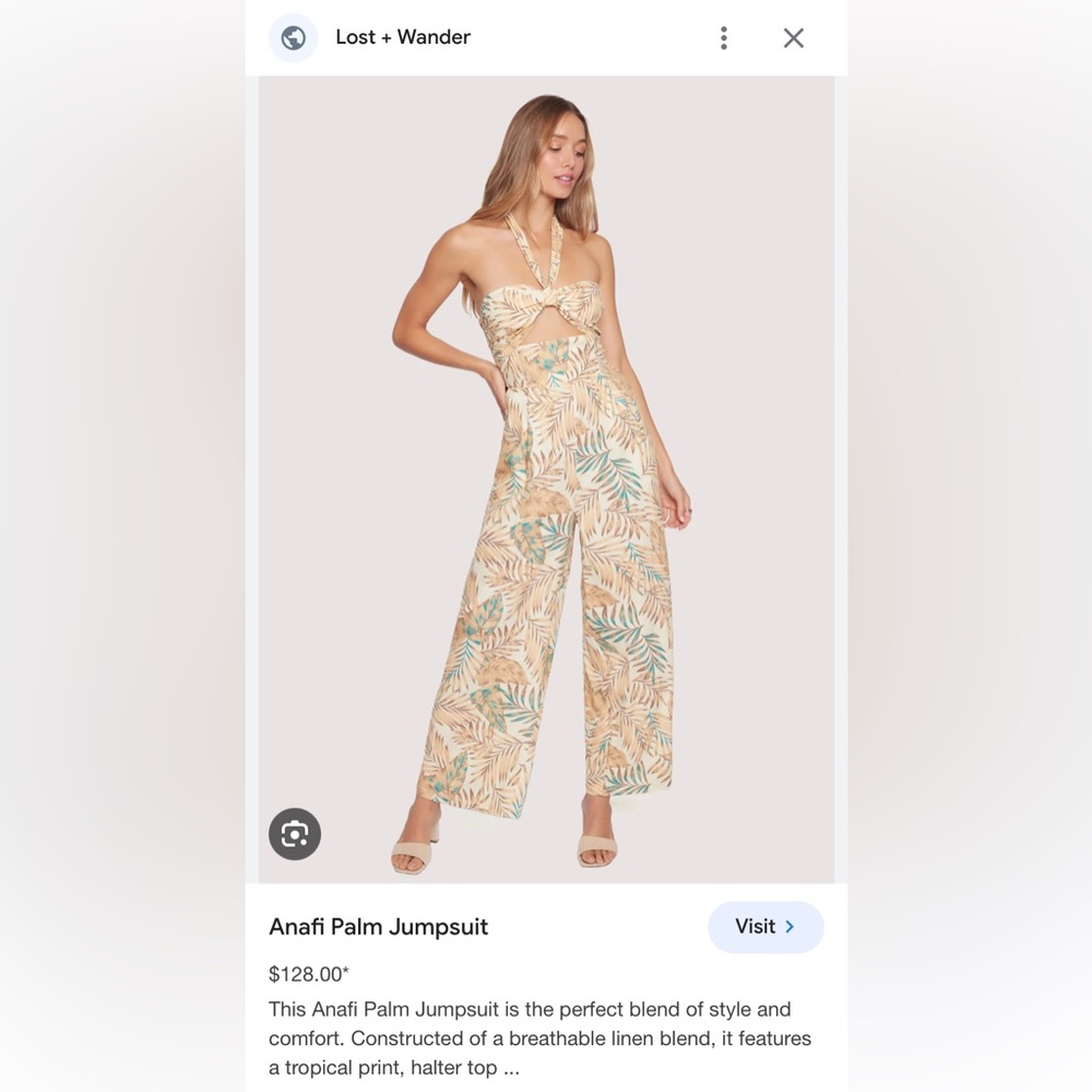 Lost + Wander palm jumpsuit
